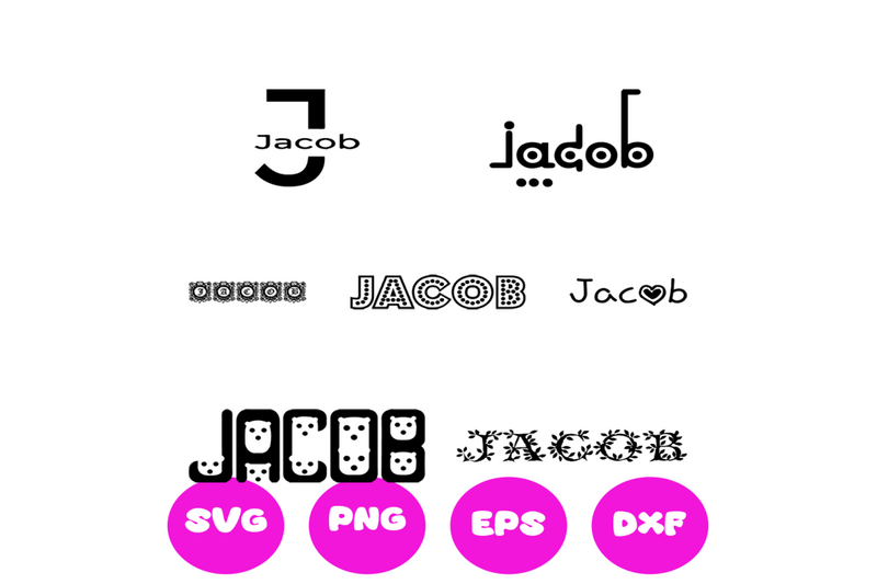 JACOB BOY NAMES SVG CUT FILE By Brilliant Digital Designs | TheHungryJPEG