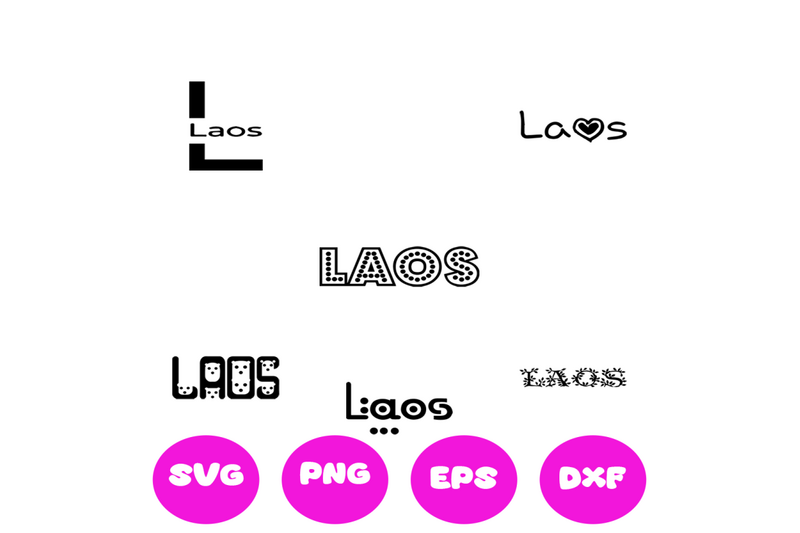 LAOS COUNTRY NAMES SVG CUT FILE By Brilliant Digital Designs ...