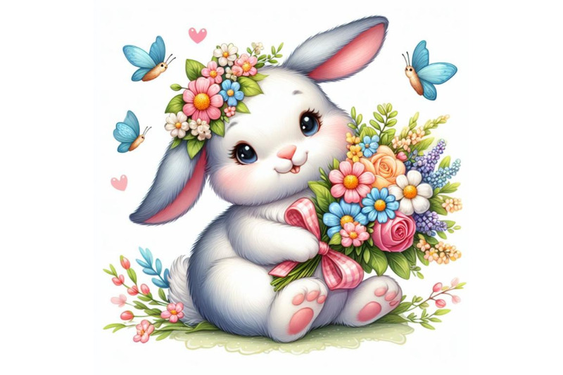 8-a-rabbit-bunny-with-a-bouquet-o-bundle