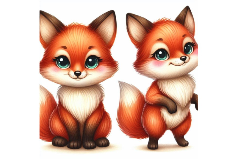 8-cute-watercolor-cartoon-fox-iso-bundle