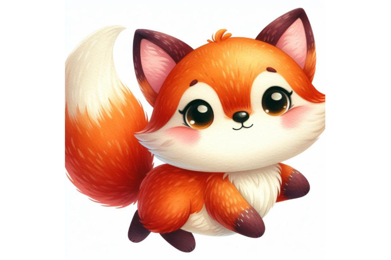 8-cute-watercolor-cartoon-fox-iso-bundle