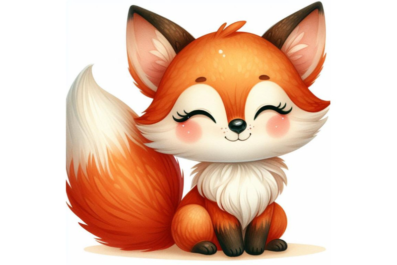 8-cute-watercolor-cartoon-fox-iso-bundle