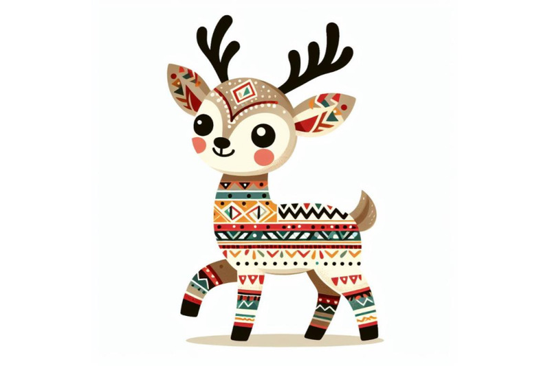 8-cute-tribal-deer-on-white-back-bundle