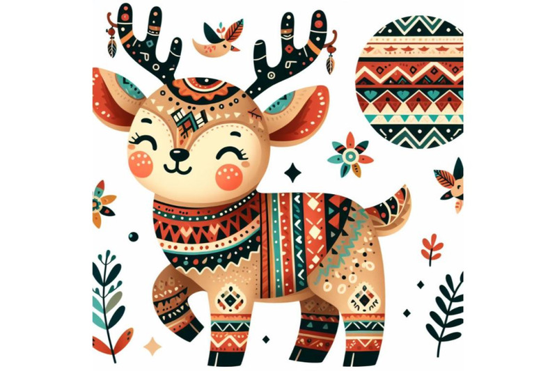 8-cute-tribal-deer-on-white-back-bundle