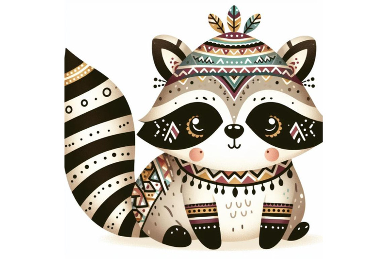 8-cute-tribal-racoon-on-white-bac-bundle