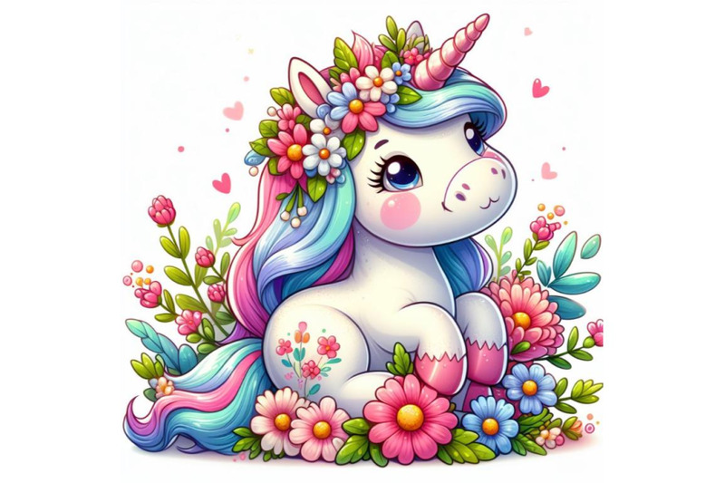 8-cute-cartoon-unicorn-with-flowe-bundle