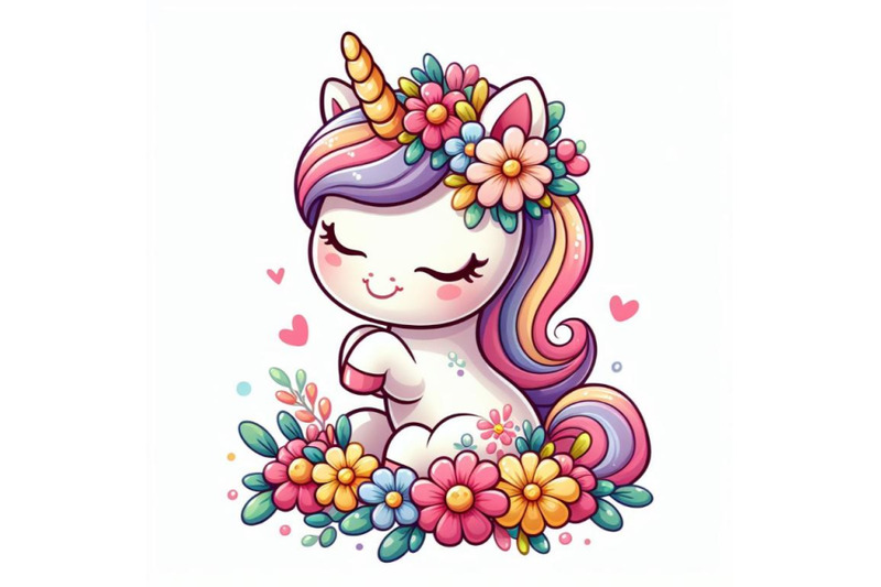 8-cute-cartoon-unicorn-with-flowe-bundle