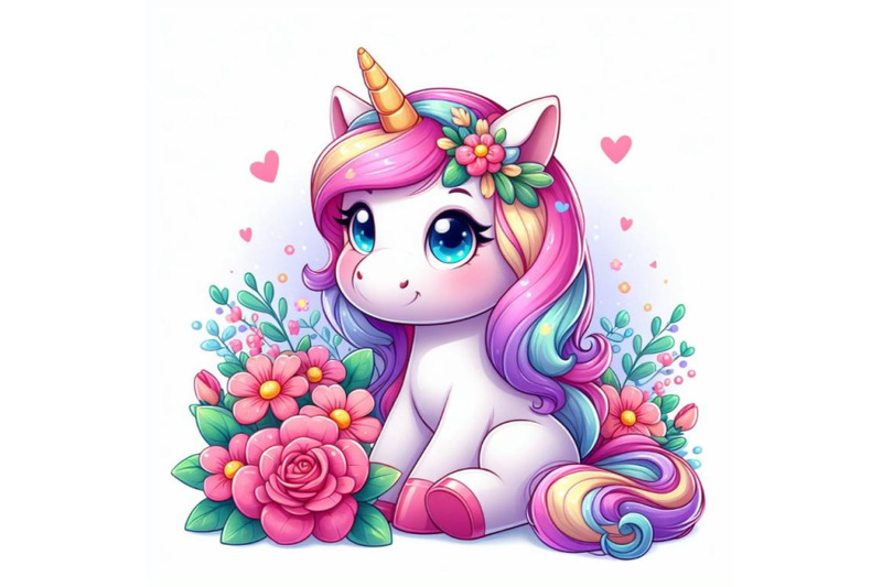 8-cute-cartoon-unicorn-with-flowe-bundle