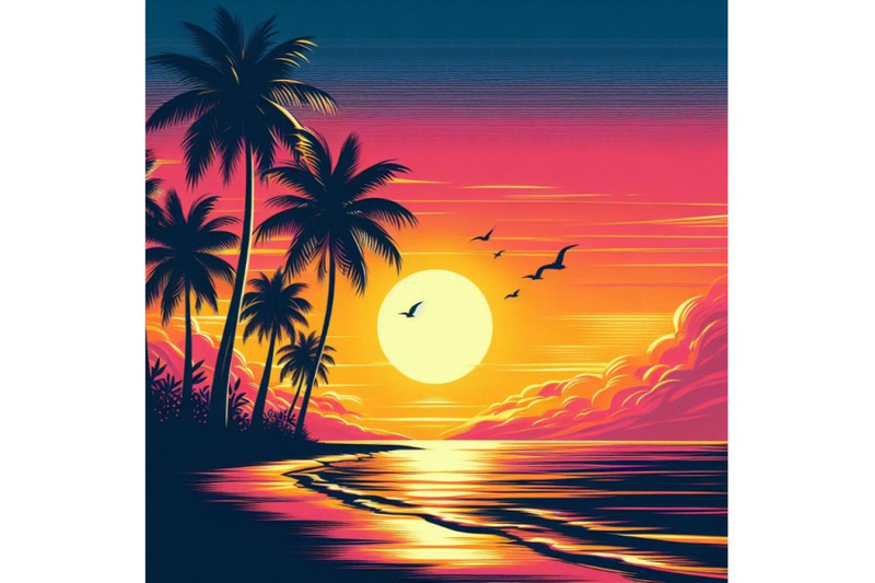 8-sunset-on-the-beach-silhouette-bundle