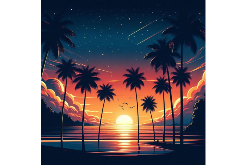 8-sunset-on-the-beach-silhouette-bundle