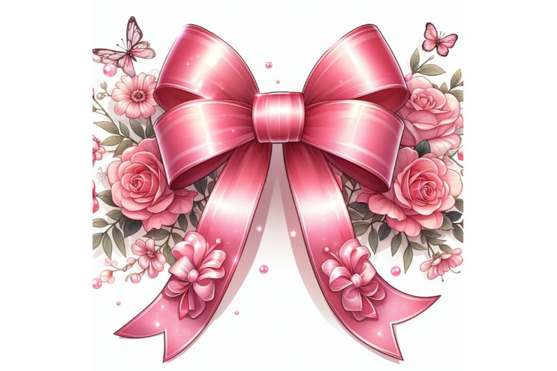 8-pink-ribbon-with-gorgeous-bow-o-bundle