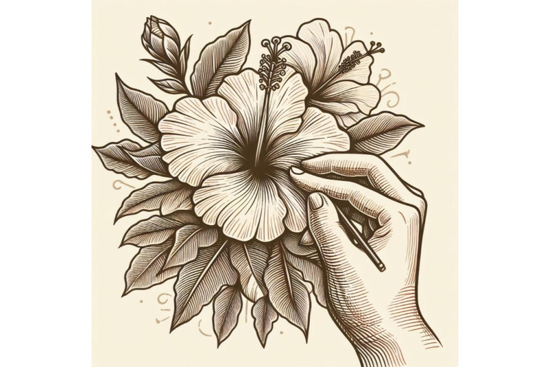 8-hand-drawing-hibiscus-flower-ou-bundle