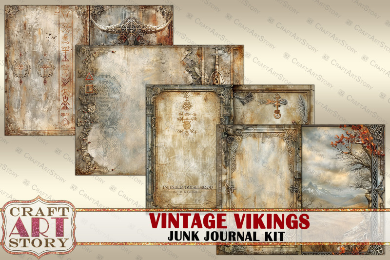 vintage-vikings-junk-journal-pages-viking-warrior-collage
