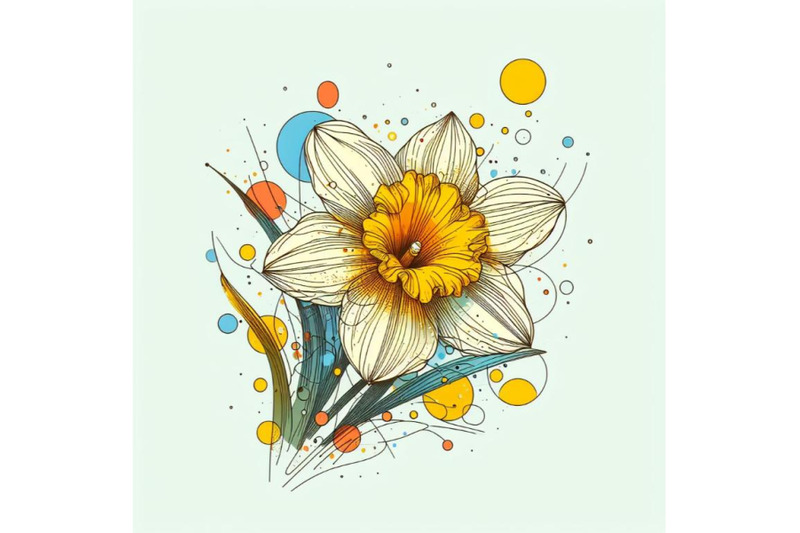 8-abstract-line-art-of-daffodil-f-bundle