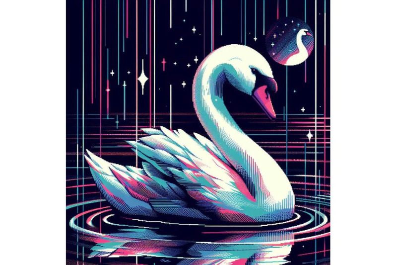 8-illustration-swan-in-glitch-art-bundle