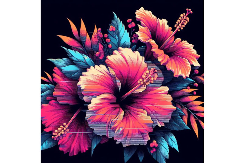 8-illustration-hibiscus-in-glitch-bundle