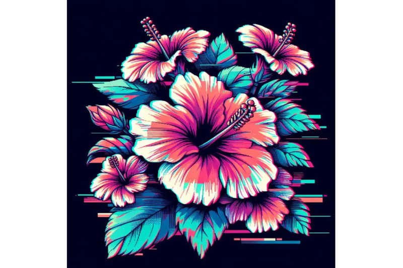 8-illustration-hibiscus-in-glitch-bundle