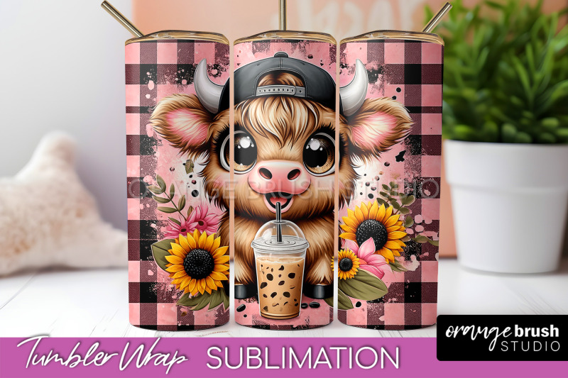 highland-cow-tumbler-wrap-sunflower-tumbler-sublimation