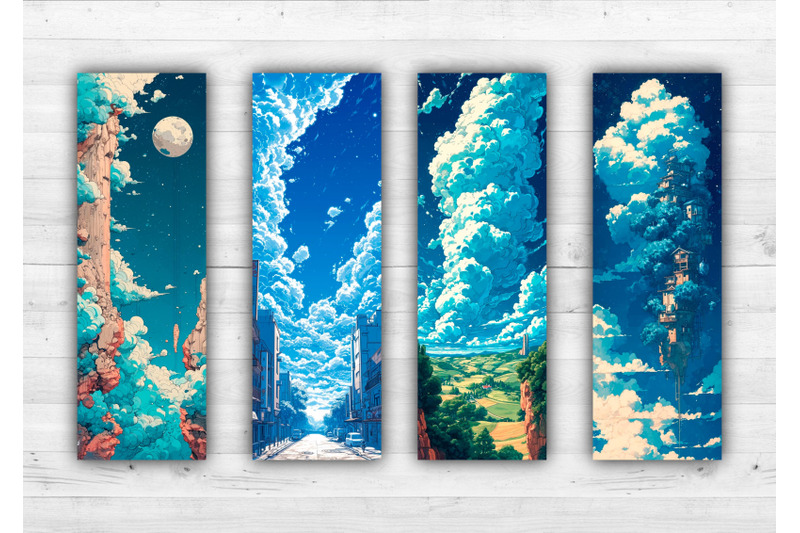 anime-style-sky-bookmarks-printable-2x6-inch