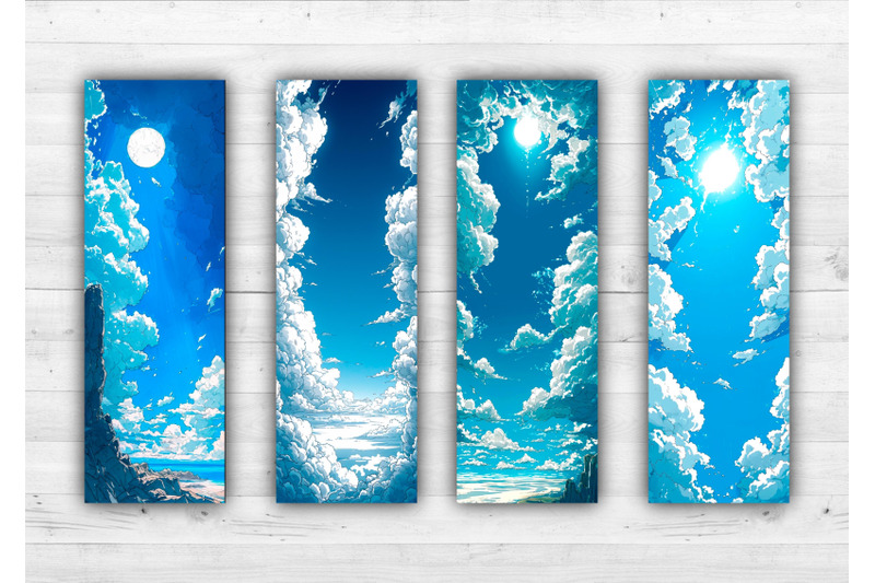 anime-style-sky-bookmarks-printable-2x6-inch