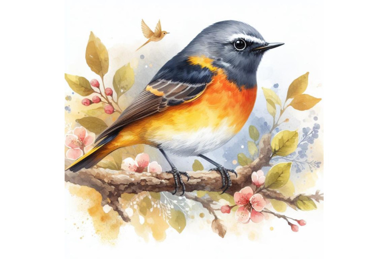 8-american-redstart-bird-watercol-bundle