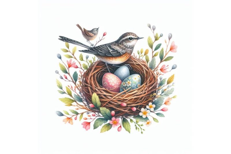 8-watercolor-art-bird-nest-with-eggs