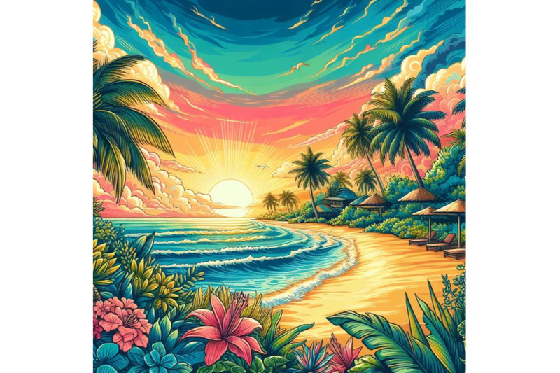 8-summer-sunset-beach-beach-vect-bundle