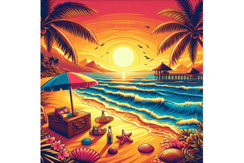 8-summer-sunset-beach-beach-vect-bundle