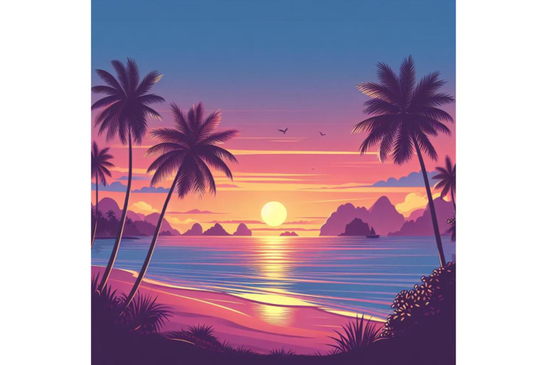 8-sunset-on-the-beach-silhouette-bundle