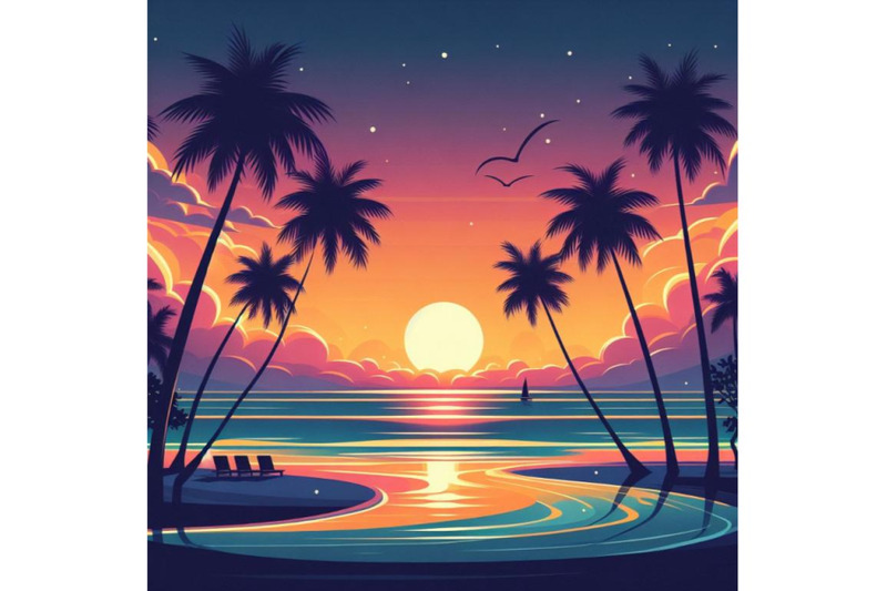 8-sunset-on-the-beach-silhouette-bundle