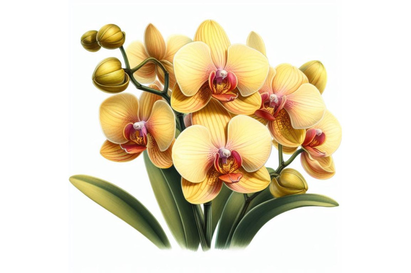 8-yellow-orchid-isolated-on-white-bundle