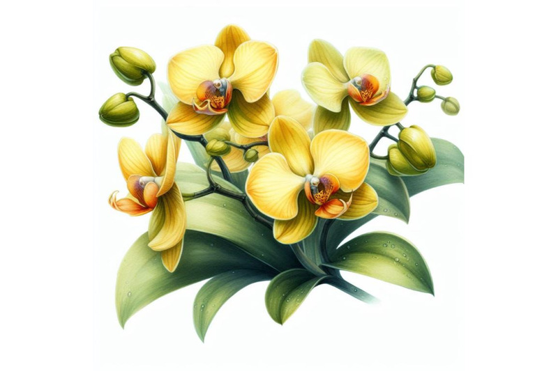 8-yellow-orchid-isolated-on-white-bundle