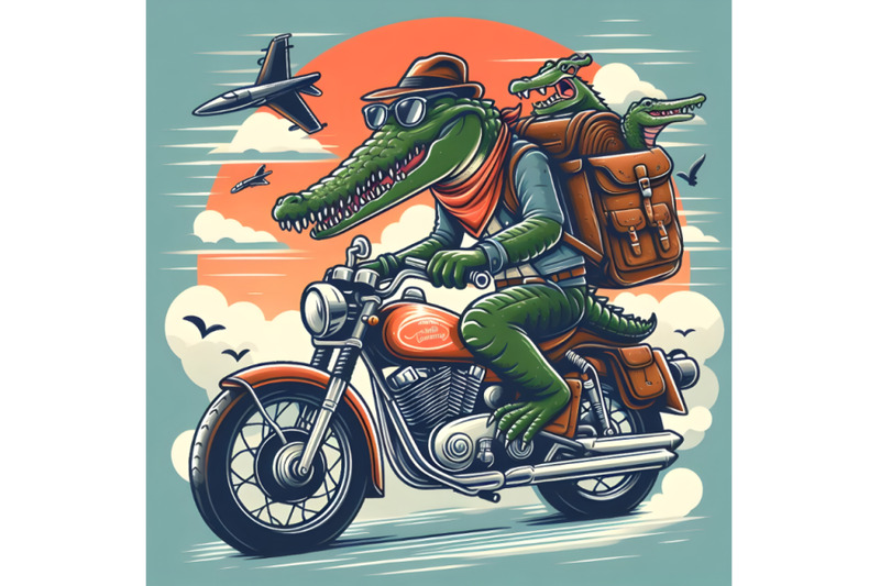 crocodile-on-motorcycle-illustration-by-sachrul-rama-on-dribbble