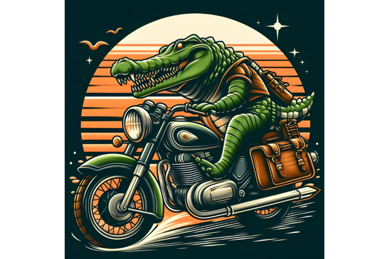 crocodile-on-motorcycle-illustration-by-sachrul-rama-on-dribbble