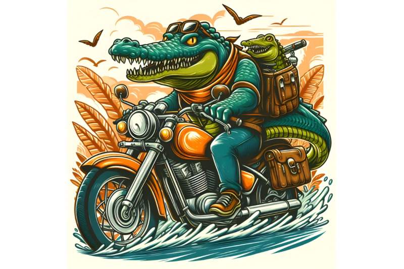 crocodile-on-motorcycle-illustration-by-sachrul-rama-on-dribbble