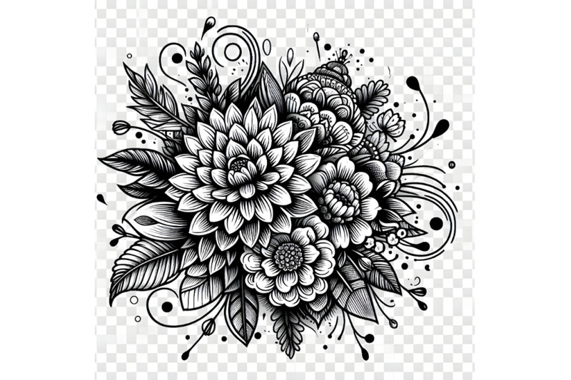 black-and-white-floral-coloring-tattoo-o