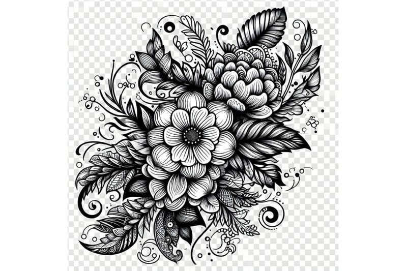 black-and-white-floral-coloring-tattoo-o