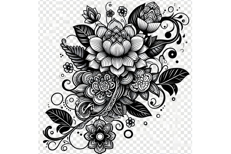 black-and-white-floral-coloring-tattoo-o