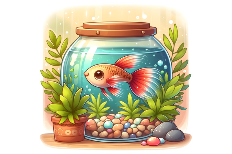 cute-guppy-fish-in-small-aquarium