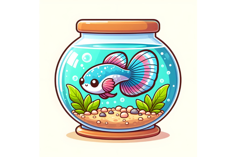 cute-guppy-fish-in-small-aquarium