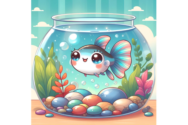 cute-guppy-fish-in-small-aquarium