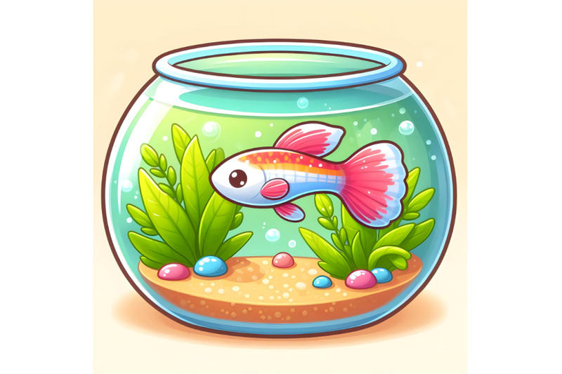 cute-guppy-fish-in-small-aquarium