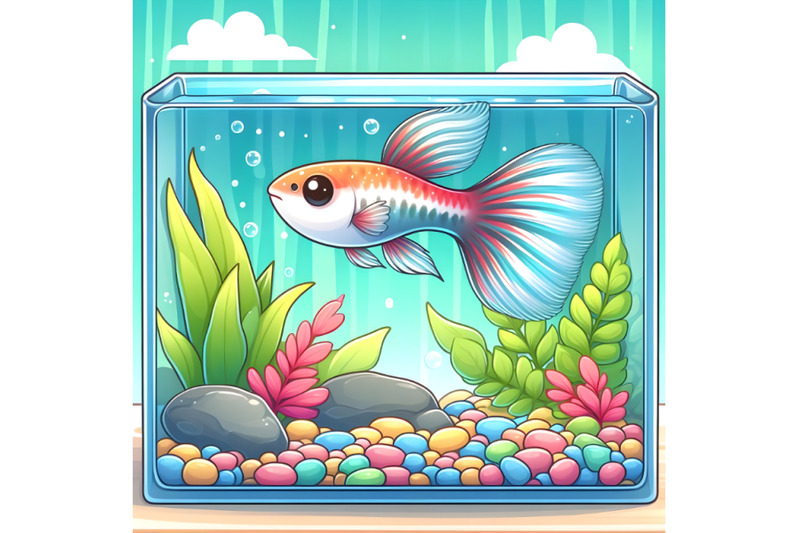 cute-guppy-fish-in-small-aquarium