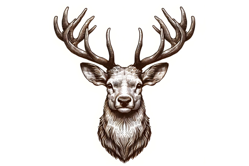 hand-drawn-isolated-deer-head