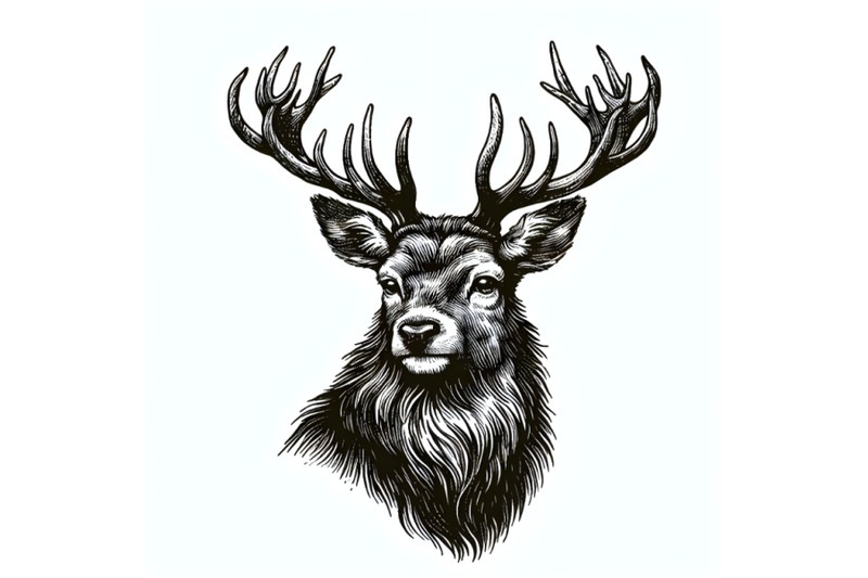 hand-drawn-isolated-deer-head