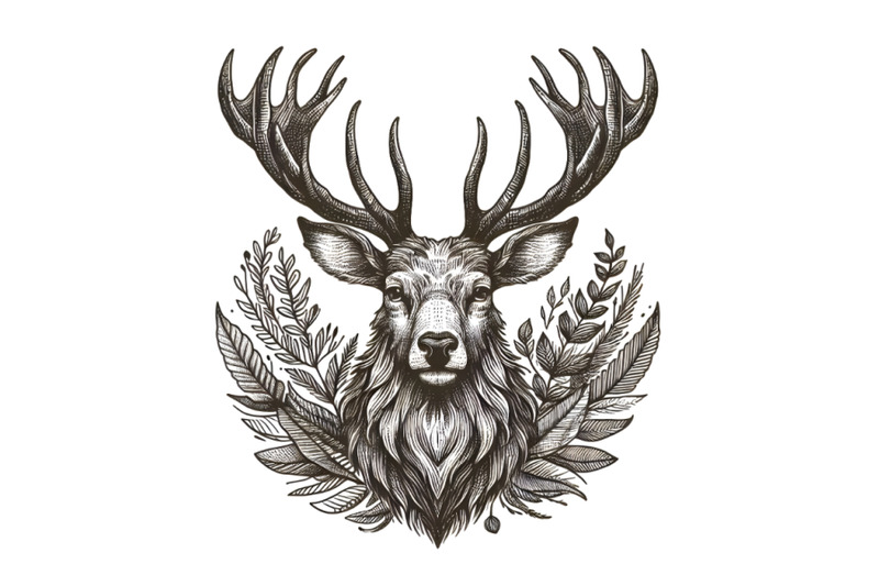 hand-drawn-isolated-deer-head