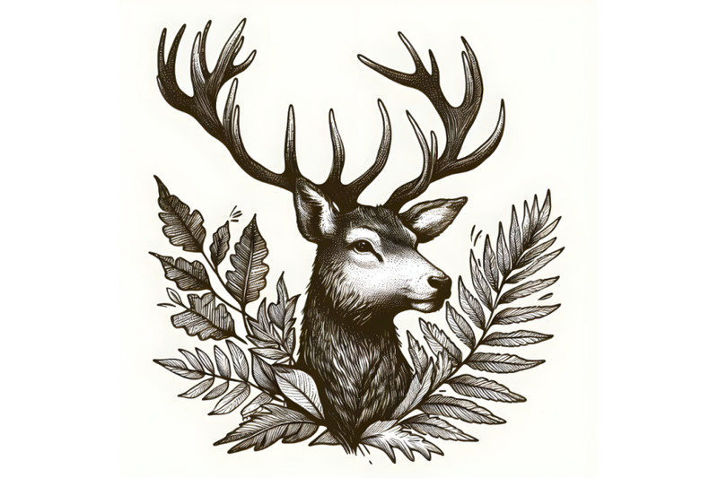 hand-drawn-isolated-deer-head