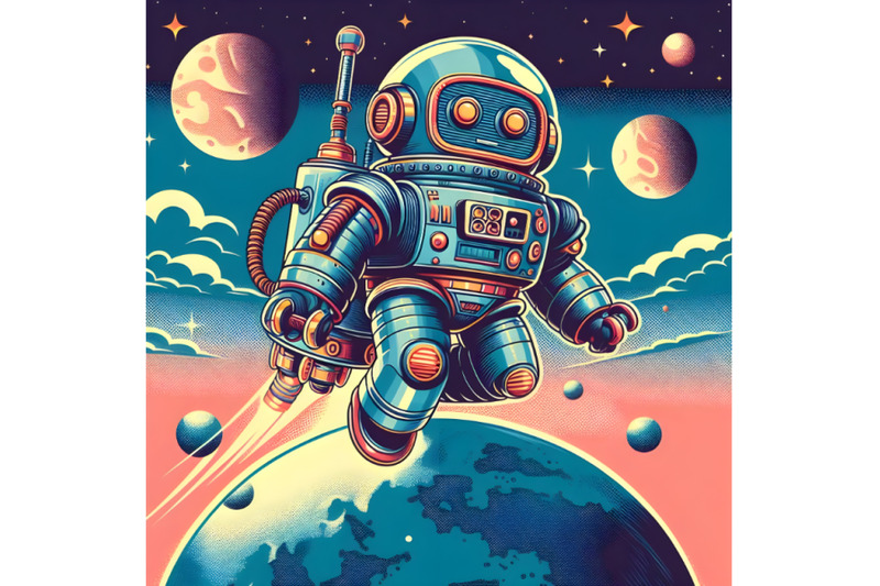 retro-robot-astronaut-in-the-planet