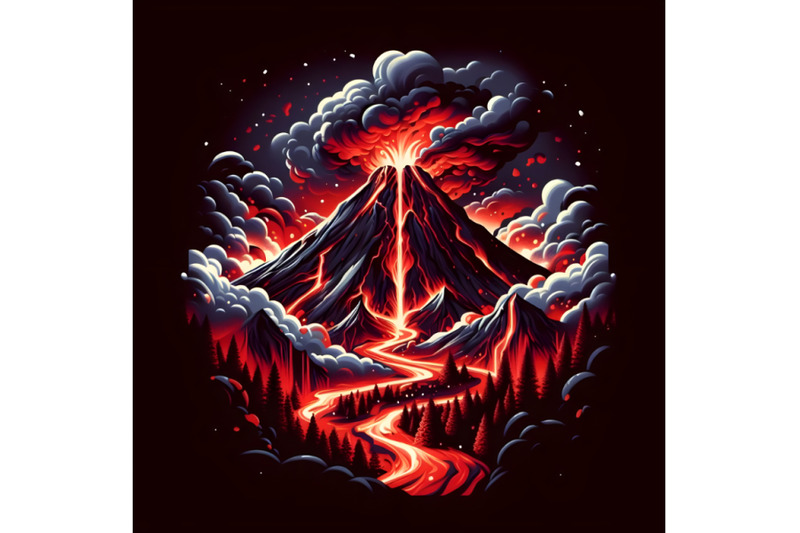 volcano-with-lava