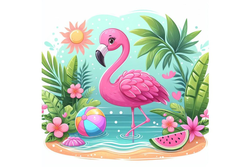8-cute-flamingo-with-tropical-summer